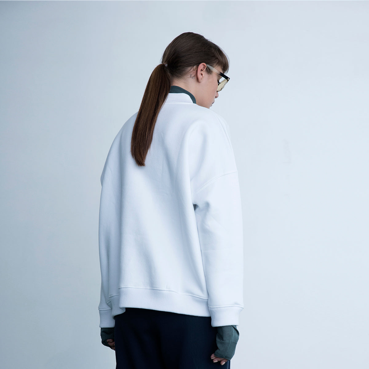 Modernist Mock Neck In White 