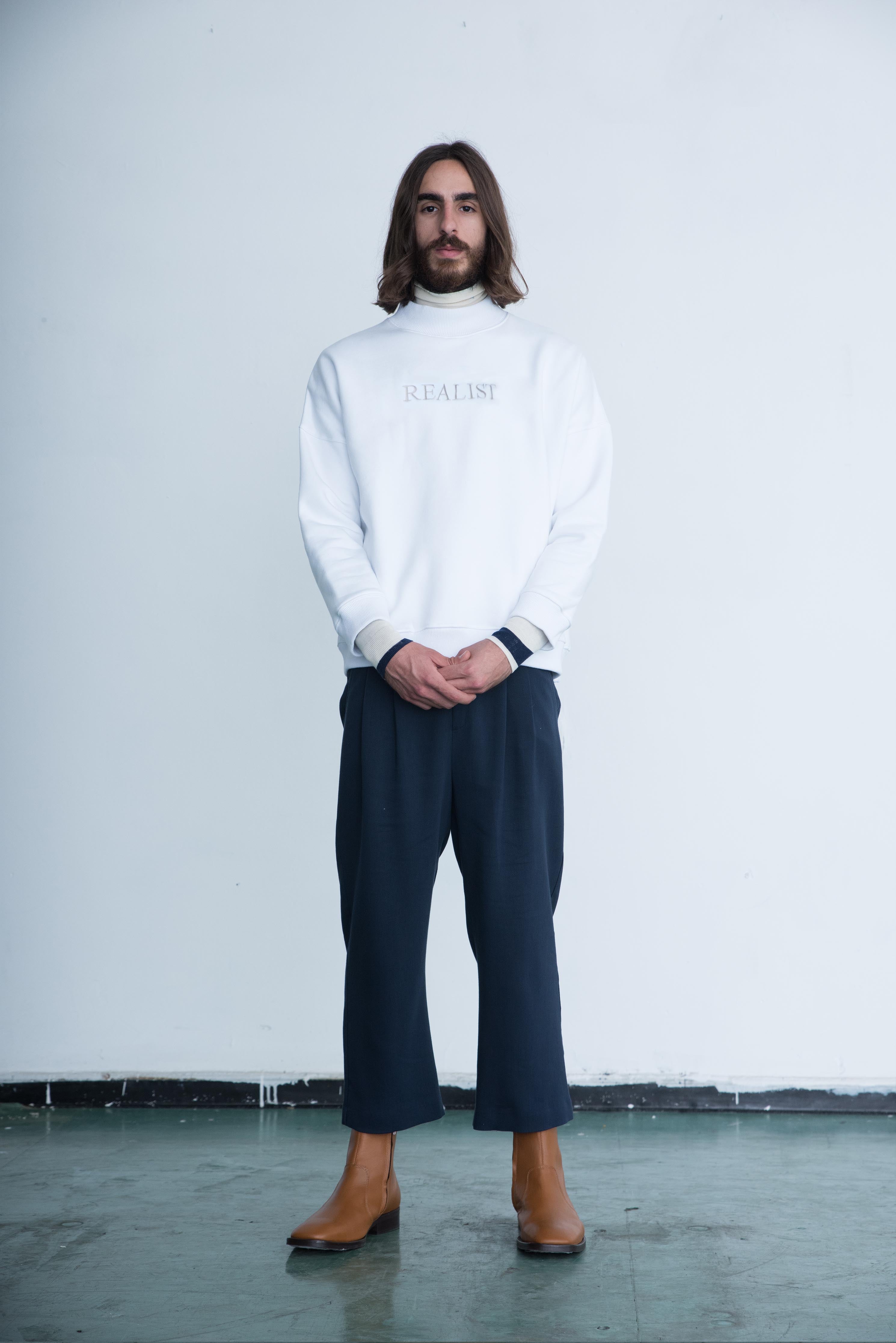 Realist Mock Neck In White 